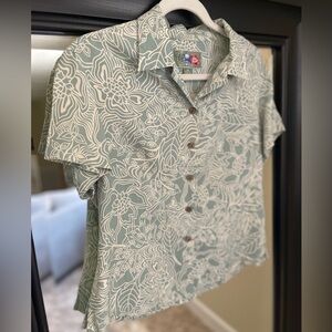 Vintage Hilo Hattie The Original Hawaiian Silk Button Blouse Size‎ XS (148)
